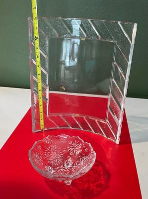 Lead Crystal Picture Frame and bowl