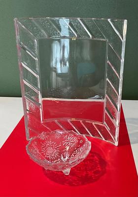 Lead Crystal Picture Frame and bowl