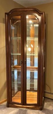 Beautiful Glass China Hutch, Walnut color