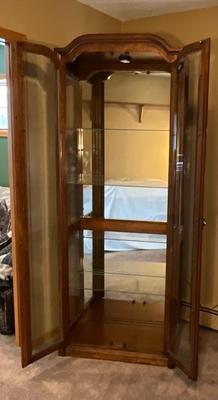 Beautiful Glass China Hutch, Walnut color