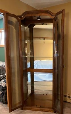 Beautiful Glass China Hutch, Walnut color