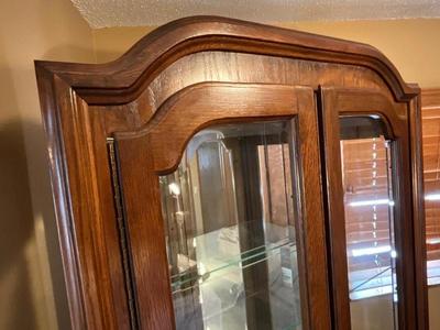 Beautiful Glass China Hutch, Walnut color