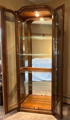 Beautiful Glass China Hutch, Walnut color