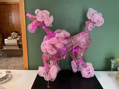 Starry Night Crystal Splendor Lighted Pink Poodle 24”