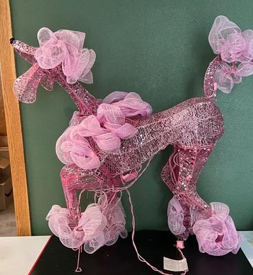 Starry Night Crystal Splendor Lighted Pink Poodle 24”