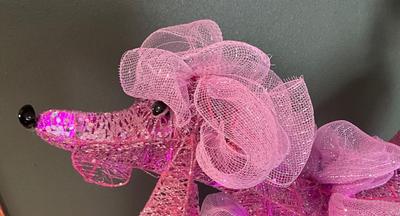 Starry Night Crystal Splendor Lighted Pink Poodle 24”