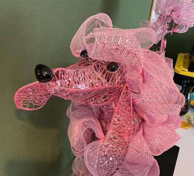 Starry Night Crystal Splendor Lighted Pink Poodle 24”