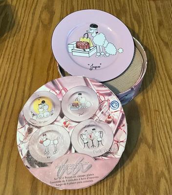 Pink Canapé Plates set of 4
