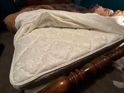 1970’s Kingsize Ethan Allen Bed Frame AND Infinity Mattress