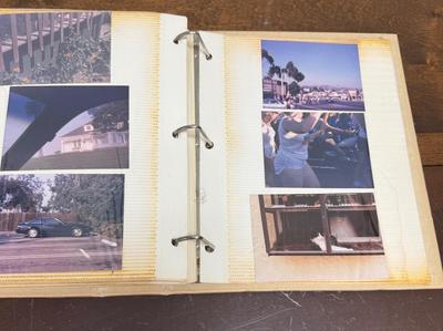 Lot of 3 old photo albums - family pictures including work trips and vacations in many parts of California