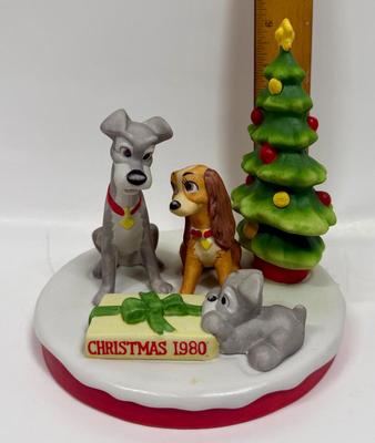Vintage Walt Disney Christmas 1980 Lady & the Tramp Figurine bisque porcelain