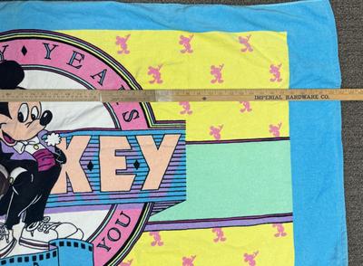 MICKEY MOUSE 60th Birthday Beach Towel in like new condition Walt Disney