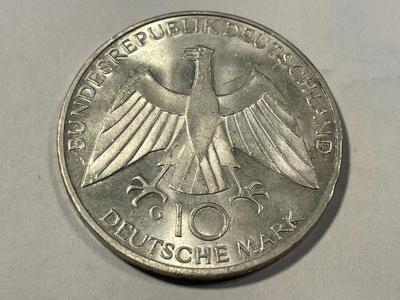 Germany 1972G- Uncirculated Condition Federal Republic 10 Mark Silver Coin as Pictured. FREE DOMESTIC SHIPPING.