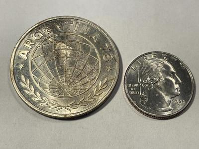 Argentina 1978 Uncirculated Condition 3000 Pesos Silver Coin KM#80 as Pictured. FREE DOMESTIC SHIPPING.