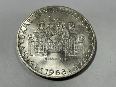 Austria 1968 Brilliant Uncirculated 25 Schilling Silver Coin as Pictured. FREE DOMESTIC SHIPPING.
