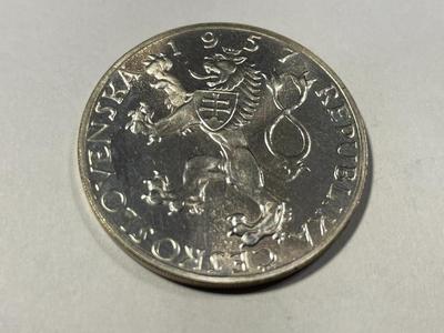 Czechoslovakia 1957 Proof 10 Korun Silver Coin KM#48 as Pictured. FREE DOMESTIC SHIPPING.