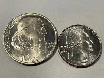 Czechoslovakia 1957 Proof 10 Korun Silver Coin KM#48 as Pictured. FREE DOMESTIC SHIPPING.