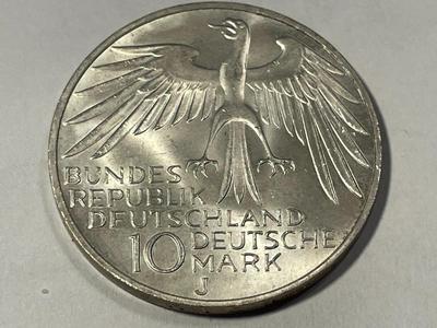 Germany 1972J-Uncirculated Condition Federal Republic 10 Mark Silver Coin KM#133 as Pictured. FREE DOMESTIC SHIPPING.