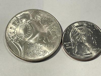 Germany 1972J-Uncirculated Condition Federal Republic 10 Mark Silver Coin KM#133 as Pictured. FREE DOMESTIC SHIPPING.