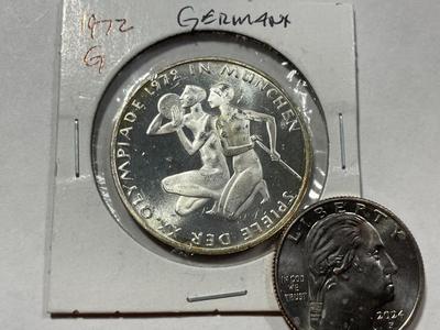 Germany 1972G- Federal Republic 10 Mark Silver Coin as Pictured. FREE DOMESTIC SHIPPING.