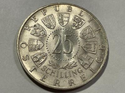 Austria 1955 Uncirculated Condition 25 Schilling Silver Coin KM#2880 as Pictured. FREE DOMESTIC SHIPPING.