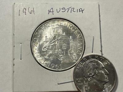 Austria 1961 Uncirculated Condition 25 Schilling Silver Coin KM#2891 as Pictured. FREE DOMESTIC SHIPPING.