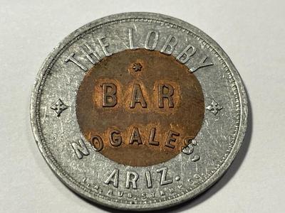 Scarce "The Lobby Bar" Nogales, Arizona Good For 12.5c Token in Good Condition. FREE DOMESTIC SHIPPING.