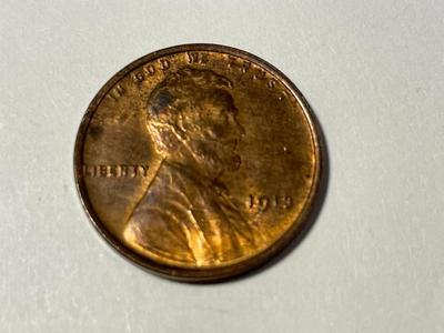 1913-P UNCIRCULATED BROWN/R&B CONDITION LINCOLN PREOWNED FROM AN ESTATE AS PICTURED. COIN #1. FREE SHIPPING.