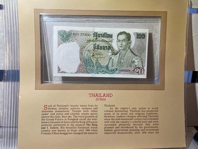 Thailand 20 Baht Banknote/Currency in Uncirculated Condition by Fleetwood as Pictured.