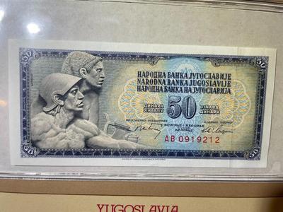 Yugoslavia 50 Dinara 1968 Banknote/Currency in Uncirculated Condition by Fleetwood as Pictured.