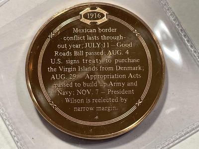 1916 MEXICAN BORDER WARFARE FRANKLIN MINT PROOF BRONZE MEDAL (MEDAL #8). FREE DOMESTIC SHIPPING.