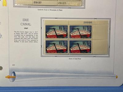 Canada Centennial & Erie Canal 1967 Mint Condition US Stamp Plate Blocks Page as Pictured. Only One $5 Shipping Charge for 1 or 100...