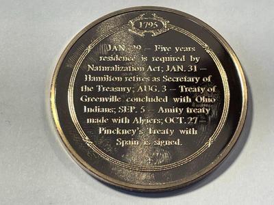 1795 PINCKNEY'S TREATY OPENS MISSISSIPPI COMMERCE FRANKLIN MINT PROOF BRONZE MEDAL (MEDAL #47). FREE DOMESTIC SHIPPING.