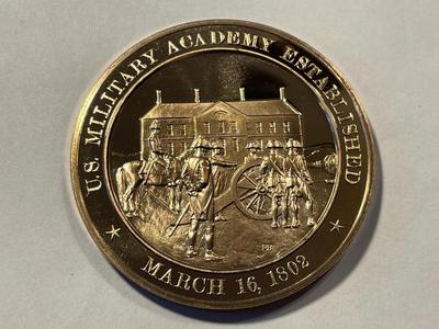 1802 THE MILITARY ACADEMY ESTABLISHED FRANKLIN MINT PROOF BRONZE MEDAL (MEDAL #102). FREE DOMESTIC SHIPPING.
