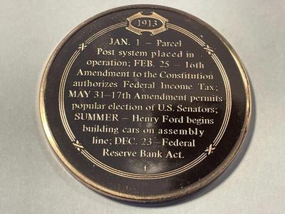 1913 ASSEMBLY LINE REVOLUTIONIZES MANUFACTURING FRANKLIN MINT PROOF BRONZE MEDAL (MEDAL #217). FREE DOMESTIC SHIPPING