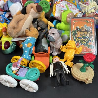 LOT 9: Vintage Happy Meal Toys Including Cabbage Patch Dolls, Ferby Elephant, Hot Wheels Toy Car (Both Still in Bag), Key Chains and Much...