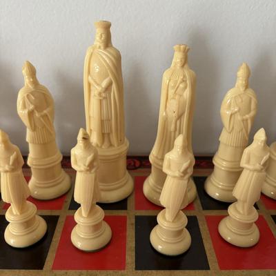 LOT 23: Vintage Kingsway Florentine Chess Set Featuring Replicas of 11th Century Figures, New Bingo, Scrabble, Scribbage & Yahtzee