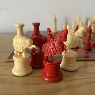LOT 23: Vintage Kingsway Florentine Chess Set Featuring Replicas of 11th Century Figures, New Bingo, Scrabble, Scribbage & Yahtzee