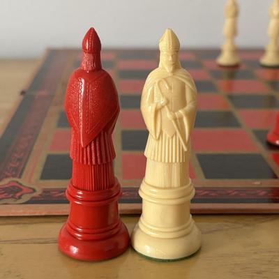 LOT 23: Vintage Kingsway Florentine Chess Set Featuring Replicas of 11th Century Figures, New Bingo, Scrabble, Scribbage & Yahtzee