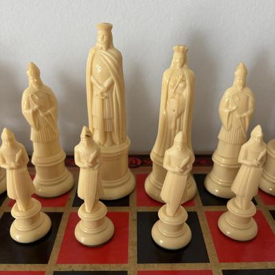 LOT 23: Vintage Kingsway Florentine Chess Set Featuring Replicas of 11th Century Figures, New Bingo, Scrabble, Scribbage & Yahtzee