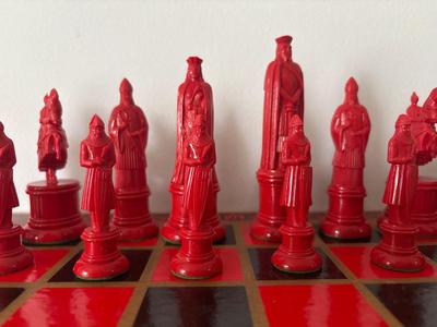 LOT 23: Vintage Kingsway Florentine Chess Set Featuring Replicas of 11th Century Figures, New Bingo, Scrabble, Scribbage & Yahtzee