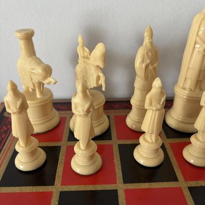 LOT 23: Vintage Kingsway Florentine Chess Set Featuring Replicas of 11th Century Figures, New Bingo, Scrabble, Scribbage & Yahtzee