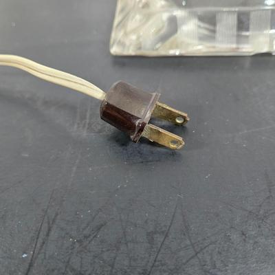 LOT 127: Crystal Hurricane Mantle Lamps