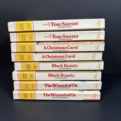 LOT 138: 1977 McDonalds Happy Meal Illustrated Classics Books Vol 1-4 The Wizard of Oz, Tom Sawyer, Black Beauty, A Christmas Carol &...