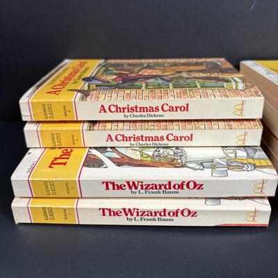 LOT 138: 1977 McDonalds Happy Meal Illustrated Classics Books Vol 1-4 The Wizard of Oz, Tom Sawyer, Black Beauty, A Christmas Carol &...