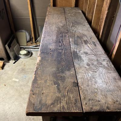 LOT 141: Wooden Handcrafted Heavy Duty Work Bench w/Draw & Tools