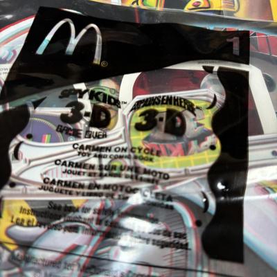 LOT 143: NIP McDonalds Happy Meal Toys: 3-D Spy Kids (6) Complete, Peter Pan, Treasure Planet & Atlantis