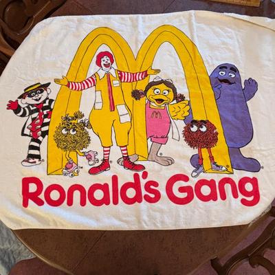 LOT 145: McDonalds New/Old Stock: Vintage French Fry Canvas Tote Bag, Ronald's Gang Beach Towel, Ty Teenie Beanie 25th Anniversary...