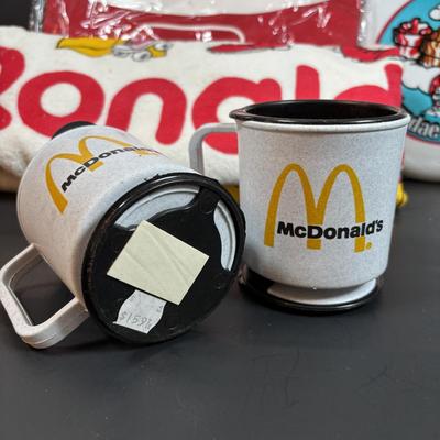 LOT 145: McDonalds New/Old Stock: Vintage French Fry Canvas Tote Bag, Ronald's Gang Beach Towel, Ty Teenie Beanie 25th Anniversary...
