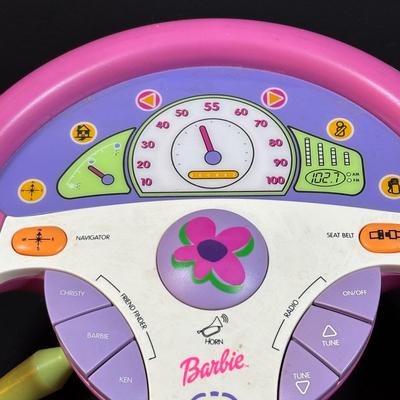 LOT 151: Barbie Collection: Vintage 2000 Mattel Barbie Drive with Me Steering Wheel, 2002 Mattel Barbie Calling Phone, Barbies and More